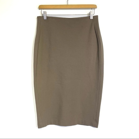 Lila Rose Pull On Stretch Pencil Skirt Brown size 4 Modern Career Workday Skirt - Picture 1 of 6
